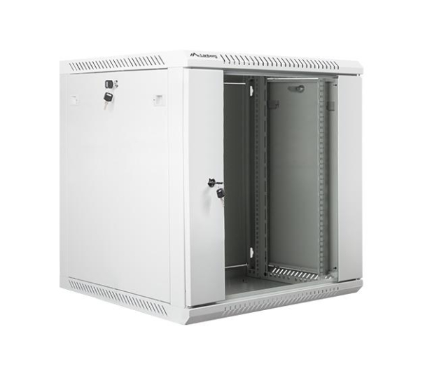 LANBERG Szafa instalacyjna wisząca 19'' 12U 600X600mm szara (drzwi szklane) WF01-6612-10S - 455394 - zdjęcie 3